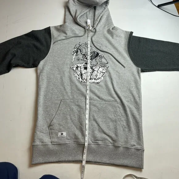 Y2K RDS Red Dragon Mens M Hoodie Skateboard Graphic Dragon Grey CANADA MADE - Picture 12 of 14